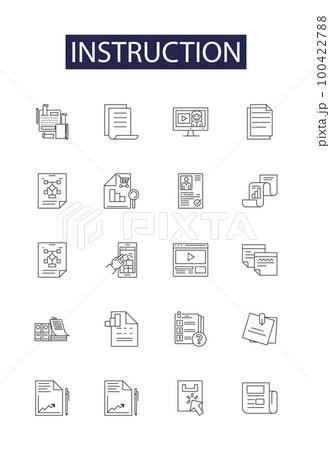 Instruction line vector icons and signs. symbol, icon, vector, information, illustration, sign, set,flat outline vector illustration set Instruction line vector icons and signs. symbol, icon, vector, information, illustration, sign, set,flat outline vector illustration set 100422788