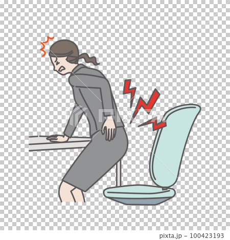 一個因辦公室工作而傷到背部的女人 100423193