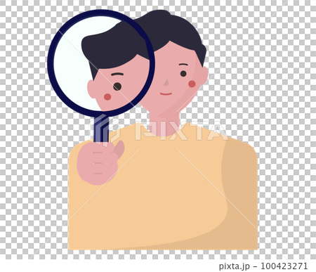 A man looking through a magnifying glass discover detective vector illustration A man looking through a magnifying glass discover detective vector illustration 100423271