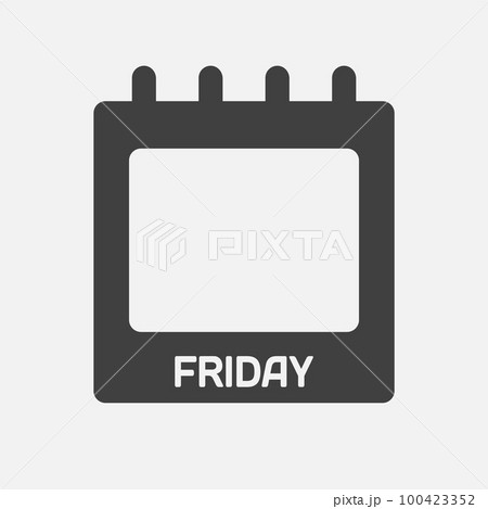 Template icon page calendar, day of week Friday 100423352