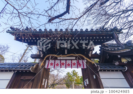 道明寺天満宮　神門　梅まつりの季節（大阪府藤井寺市） 100424985