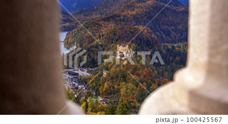 Hohenschwangau Castle View from Neuschwanstein Castle, Fussen, Germany Hohenschwangau Castle View from Neuschwanstein Castle, Fussen, Germany 100425567