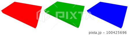 Red, green and blue (RGB) Canvas Wraps template for presentation layouts and design. 3D rendering. Red, green and blue (RGB) Canvas Wraps template for presentation layouts and design. 3D rendering. 100425696
