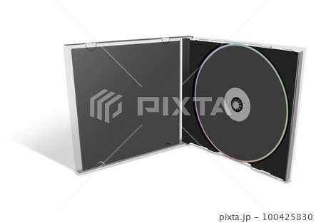 CD or DVD blank template black for presentation layouts and design. 3D rendering. 100425830