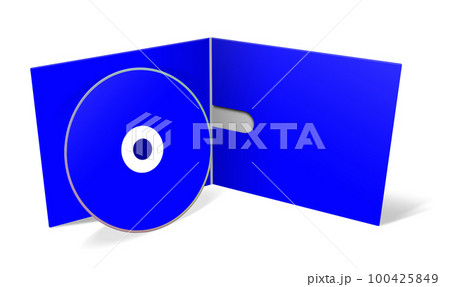 CD or DVD blank template blue for presentation layouts and design. 3D rendering. 100425849