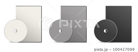 DVD box blank template white, grey and black for presentation layouts and design. 3D rendering. 100427099