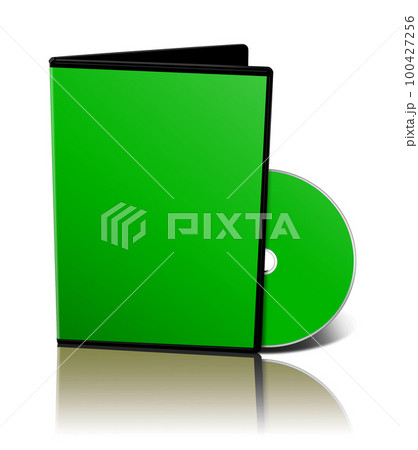 DVD box blank template green for presentation layouts and design. 3D rendering. DVD box blank template green for presentation layouts and design. 3D rendering. 100427256