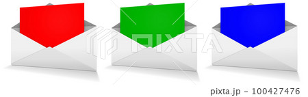 Three Postal envelope blank template red, ...のイラスト素材 [100427476] - PIXTA