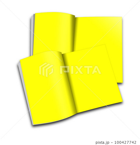 Yellow magazine blank template for presentation layouts and design. 100427742