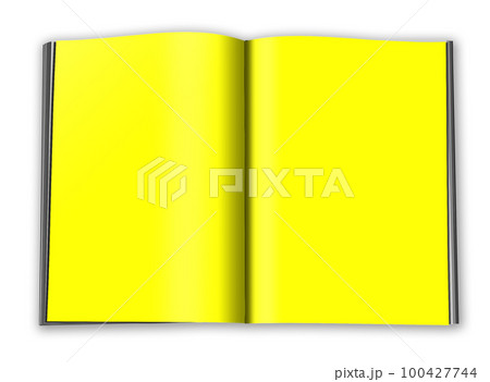 Yellow magazine blank template for presentation layouts and design. 100427744