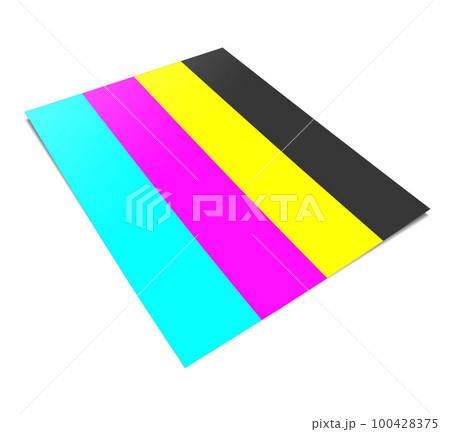 Four CMYK Reports blank template black, cyan, yellow, magenta for presentation layouts and design. 3D rendering. 100428375