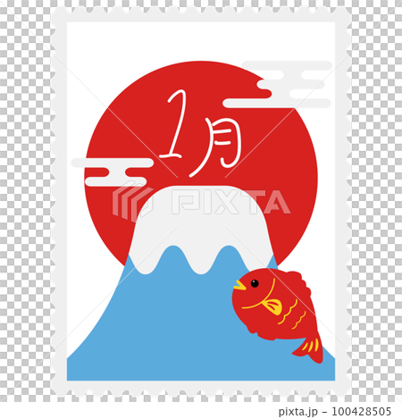 Stamp style calendar icon January Stamp style calendar icon January 100428505