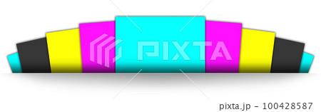 CMYK Insert report or screenshoot blank template black, cyan, yellow, magenta for presentation layouts and design. 100428587