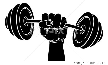 Weight Lifting Fist Hand Holding Barbell Concept Weight Lifting Fist Hand Holding Barbell Concept 100430216
