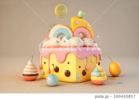 Delicious cake made for the child birthday party Delicious cake made for the child birthday party 100430857