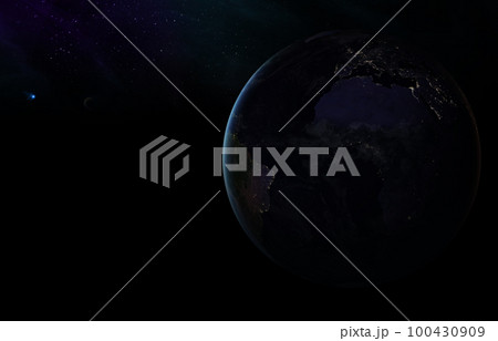 Earth Planet in Deep Space Showing the Beauty of Space exploration Concept Series 100430909
