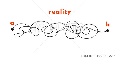 Path concept. Plans in real life. Point b and a. Find real way distance. Flat graphic vector illustrations isolated 100431027