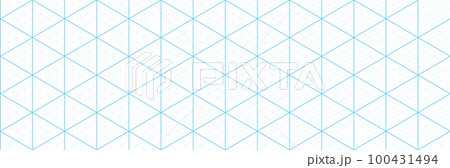Blue isometric grid graph paper background. Seamless pattern guide background. Desigh for engineering or mechanical layout drawing. Vector illustration 100431494