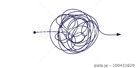 Transformation stress in psychology. Mental health concept. Chaos solving. Flat vector illustration 100431629