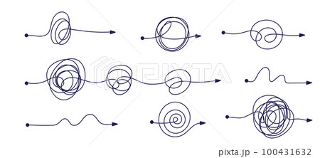 Transformation stress in psychology. Mental health concept. Chaos solving. Flat vector illustration 100431632