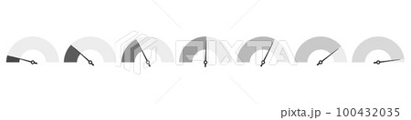 Monochrome progress level with low, high and medium bar. Level risk graph or control quality. Vector isolated illustration 100432035