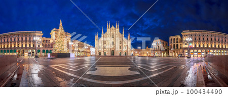 Milan Duomo in Milan, Italy at Night 100434490