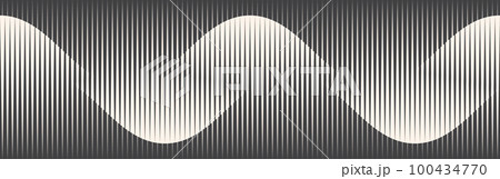 Abstract art geometric background with vertical lines. Optical illusion with waves and transition. 100434770