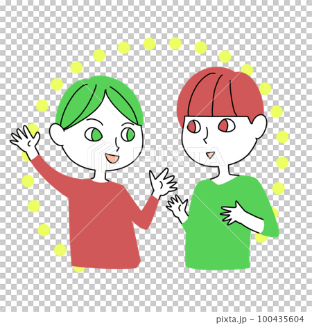 children happily talking children happily talking 100435604