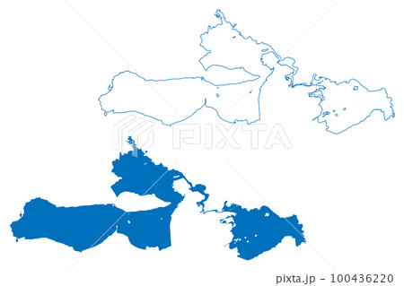 Lake Cuitzeo (United Mexican States, Mexico, central america) map vector illustration, scribble sketch Lago de Cuitzeo map 100436220
