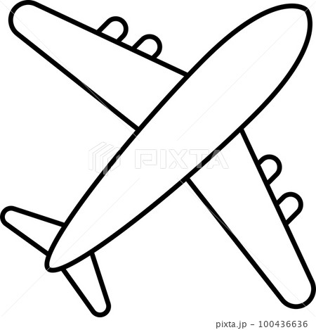 線画の飛行機のアイコン 100436636