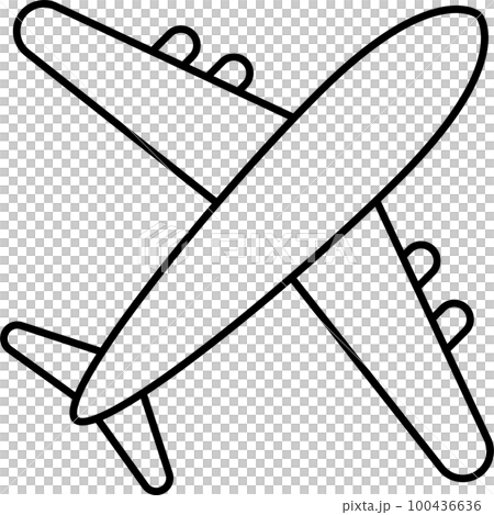 線描飛機圖標 100436636