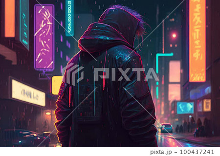 Cybercity, boy, cyberpunk, feelings, futuristic, planet, sun