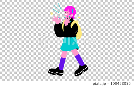 一個高興做指甲的女人的插圖 100438056