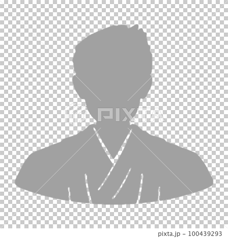Male illustration in kimono gray Male illustration in kimono gray 100439293