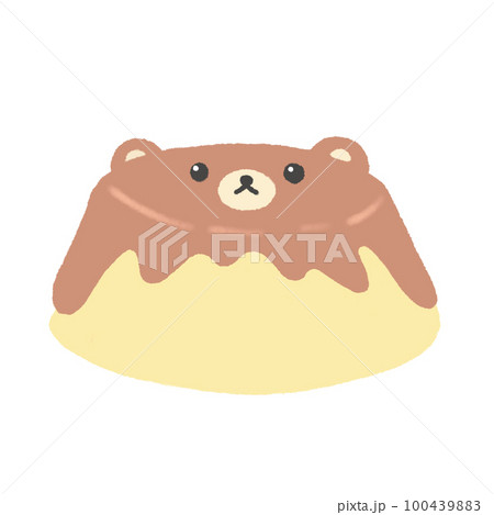 Hand-drawn Cute Pudding Bear in doodle style 100439883