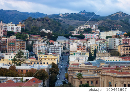 Homes and Apartment Buildings in a touristic city Messina, Sicilia, Italy Homes and Apartment Buildings in a touristic city Messina, Sicilia, Italy 100441697