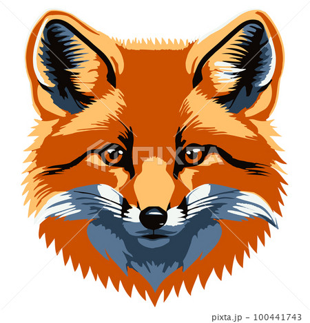 Cute cartoon red fox, vector illustration Cute cartoon red fox, vector illustration 100441743