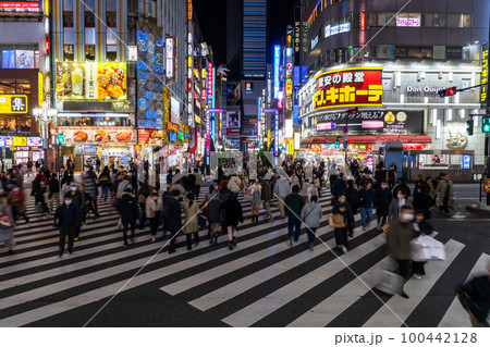 《東京都》新宿歌舞伎町・夜の歓楽街《ハイアングル》 《東京都》新宿歌舞伎町・夜の歓楽街《ハイアングル》 100442128