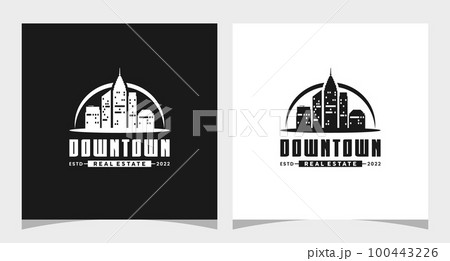 City Skyline silhouette for Real Estate Building Logo design vector 100443226