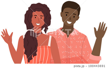 People greeting gesture. Different nations representatives waving hand saying hello People greeting gesture. Different nations representatives waving hand saying hello 100443691