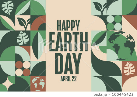 Happy Earth Day. April 22. Holiday concept. Template for background, banner, card, poster with text 100445423
