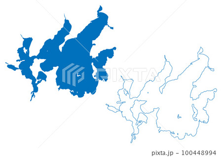 Lake Leech Reservoir (United States of America, North America, us, usa, Minnesota) map vector illustration, scribble sketch Gaa-zagaskwaajimekaag Dam map 100448994