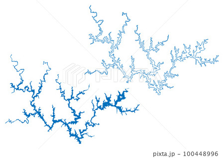 Lake Lewis Smith Reservoir (United States of America, North America, us, usa, Alabama) map vector illustration, scribble sketch Lewis Smith Dam map 100448996