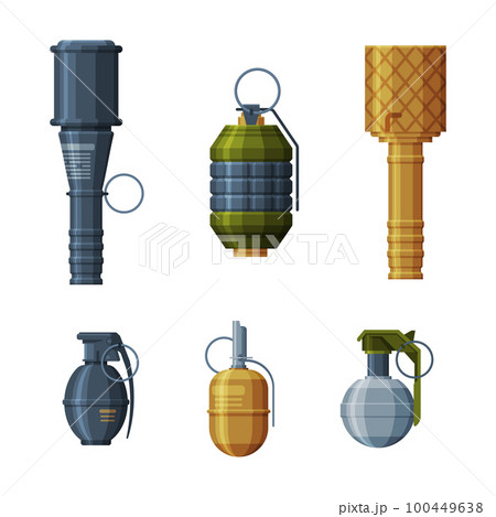 Grenade and Shell as Explosive Weapon Vector Set Grenade and Shell as Explosive Weapon Vector Set 100449638