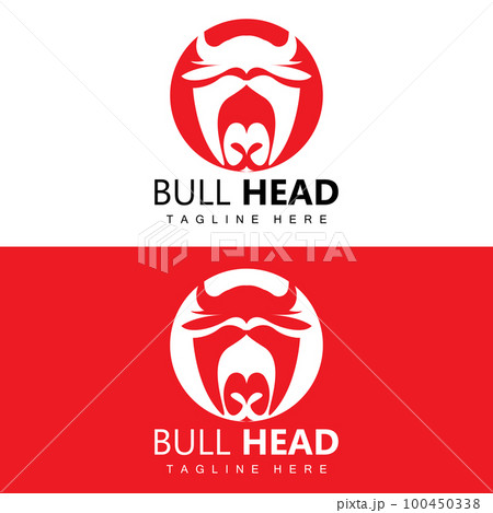 Bull Head Logo, Farm Animal Vector, Livestock Illustration, Company Brand Icon 100450338
