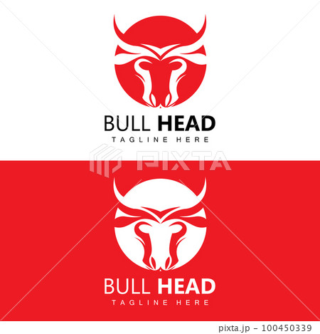 Bull Head Logo, Farm Animal Vector, Livestock Illustration, Company Brand Icon Bull Head Logo, Farm Animal Vector, Livestock Illustration, Company Brand Icon 100450339