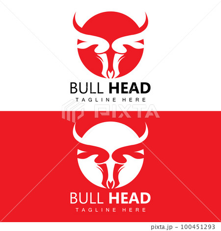 Bull Head Logo, Farm Animal Vector, Livestock Illustration, Company Brand Icon 100451293