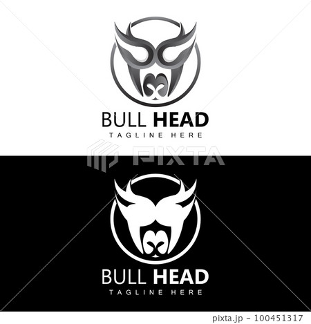 Bull Head Logo, Farm Animal Vector, Livestock Illustration, Company Brand Icon 100451317