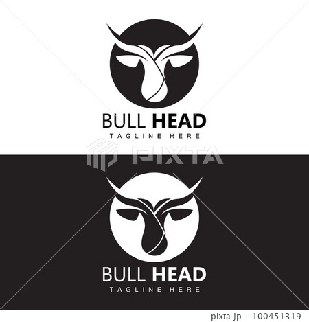 Bull Head Logo, Farm Animal Vector, Livestock Illustration, Company Brand Icon 100451319