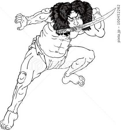 通俗水滸伝豪傑百八人之壹人・浪裡白跳張順 線画 通俗水滸伝豪傑百八人之壹人・浪裡白跳張順 線画 100452262